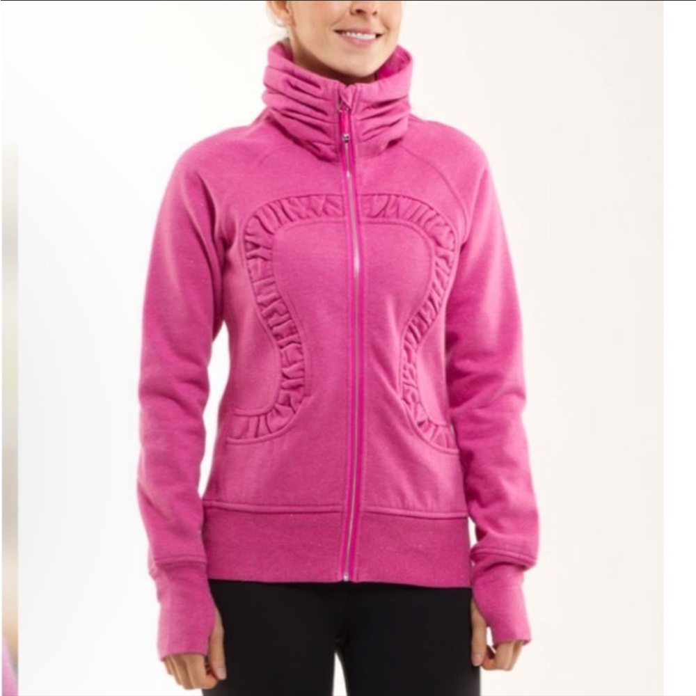 Lululemon Cuddle Up Jacket Size 6 in Heathered Paris Pink GUC